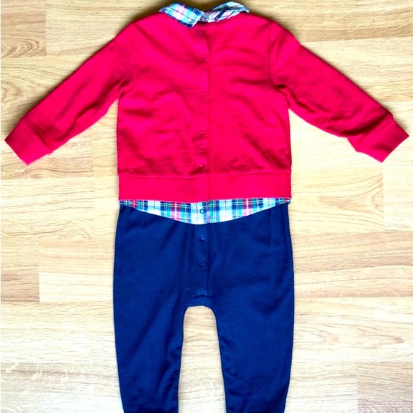 Baby Gap 3 in 1 plaid sweater, shirt & pant. Perfect for Christmas. 12-18 mo 🎄 - Picture 3 of 5